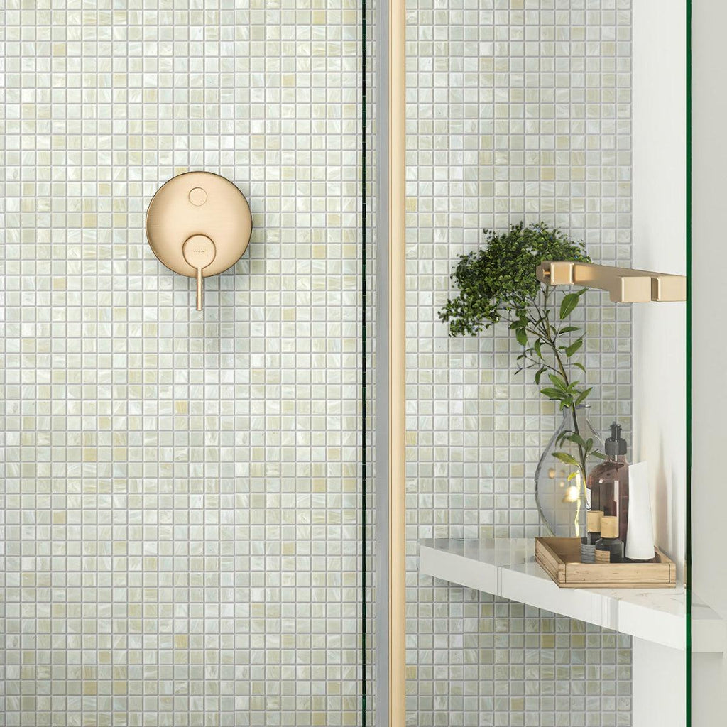 Pearly Waves Mixed Squares Glass Pool Tile | Tile Club