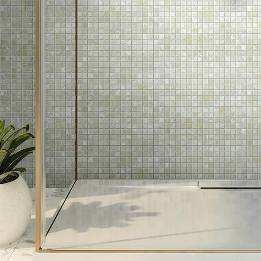 Pearly Waves Mixed Squares Glass Pool Tile | Tile Club