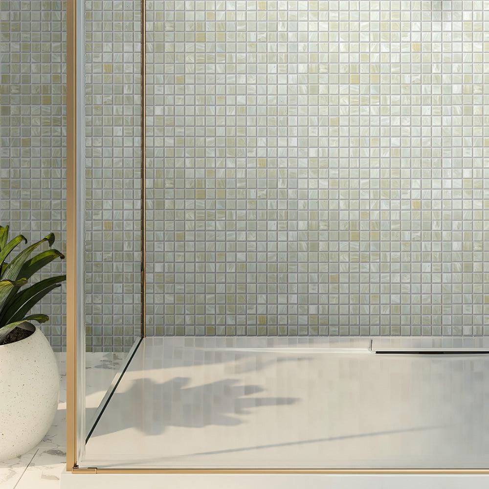 Pearly Waves Mixed Squares Glass Pool Tile | Tile Club