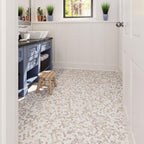 Penny Wooden Eastern White And Wooden Beige Marble Tile | Tile Club