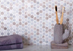 Penny Wooden Eastern White And Wooden Beige Marble Tile | Tile Club