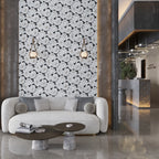 Peonia Flower Black and White Marble Waterjet Mosaic Tile | Tile Club