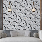 Peonia Flower Black and White Marble Waterjet Mosaic Tile | Tile Club