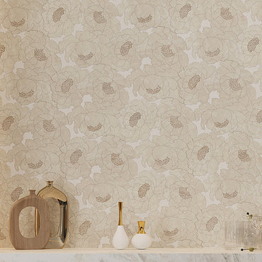 Peonia Flower Cream and White Marble Waterjet Mosaic Tile