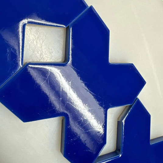 Santa Barbara Royal Blue Cross Ceramic Tile | Star and Cross Pattern Tile | Tile Club