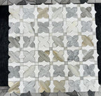 Geometria Marble Neutral Stars Mosaic Tile | Tile Club
