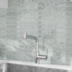 Picchetto Aqua Gloss Ceramic Picket Tile Kitchen Backsplash