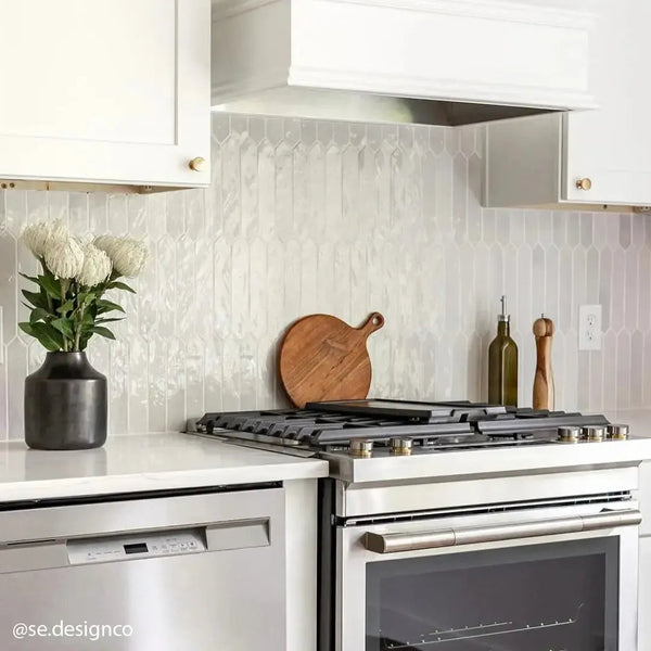 Picchetto White Gloss Ceramic Picket Tile | Tile Club