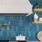 Picchetto Navy Matte Ceramic Picket Tile backsplash