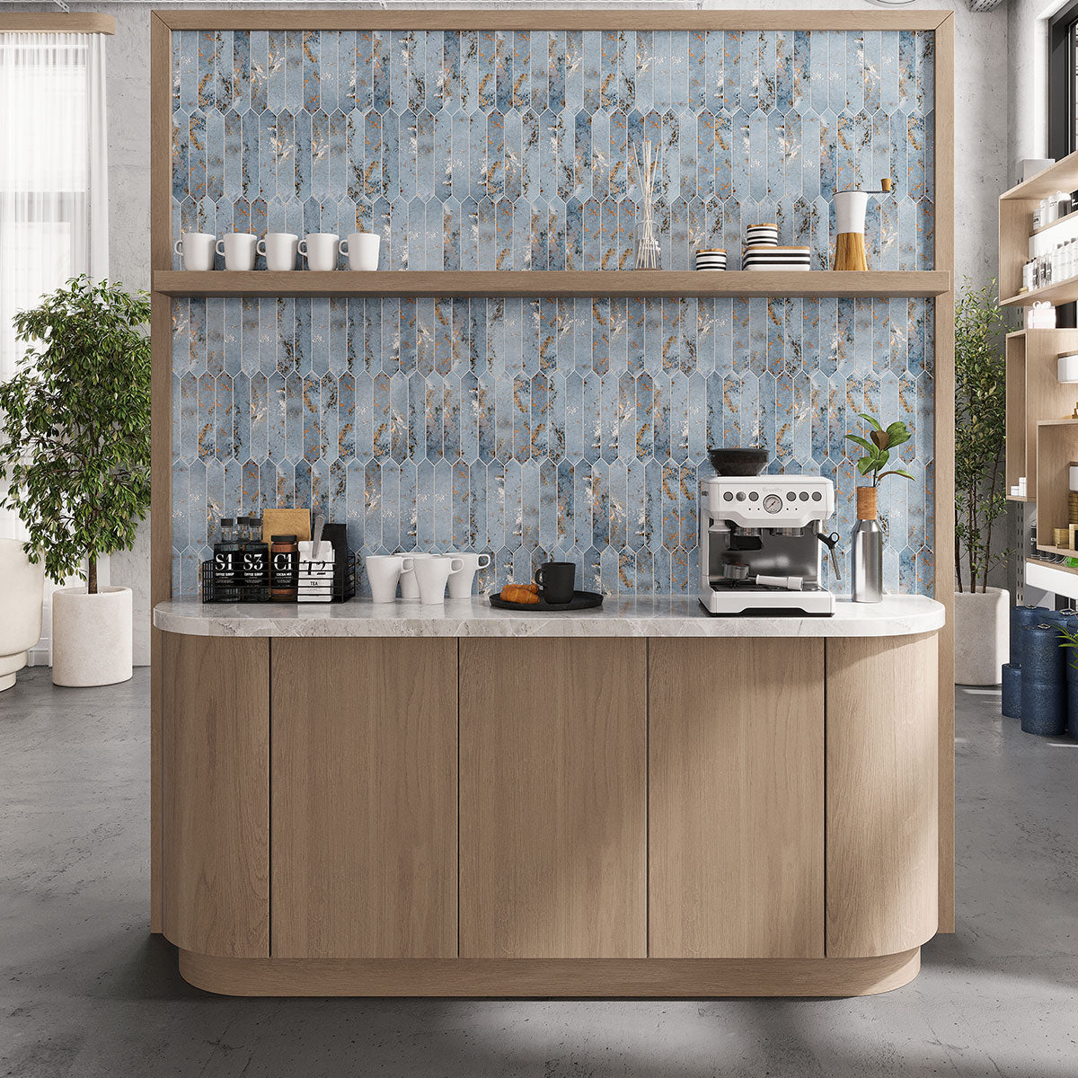 Picchetto Rustic Blue Ceramic Picket Tile | Tile Club