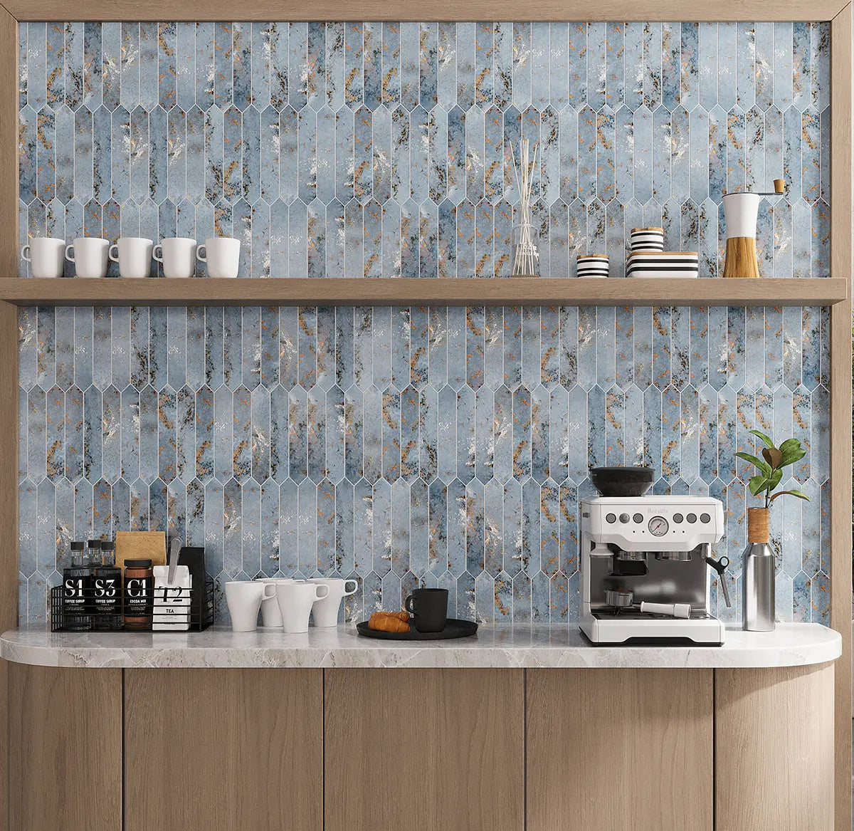 Picchetto Rustic Blue Ceramic Picket Tile | Tile Club