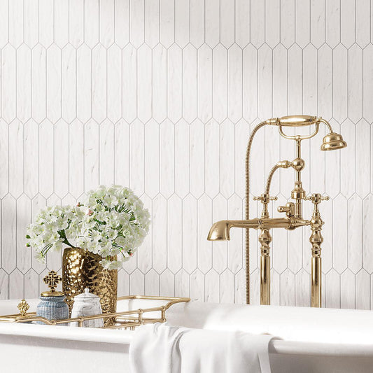 Picchetto White Matte Bathroom Wall Tile