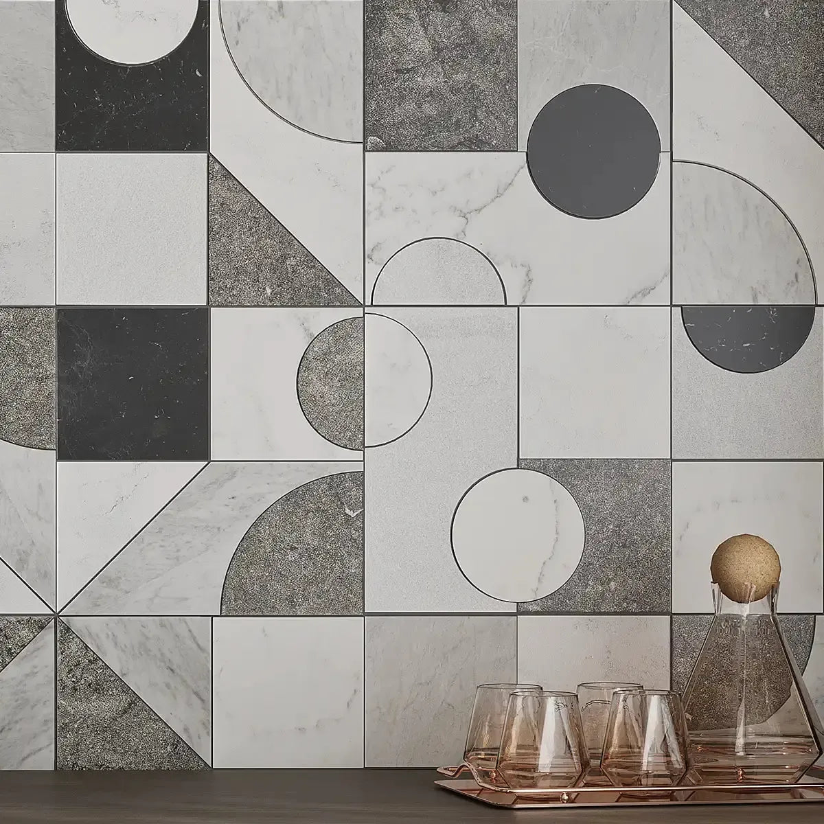 Pictoria Mod Bold Waterjet Mosaic Tile | Tile Club
