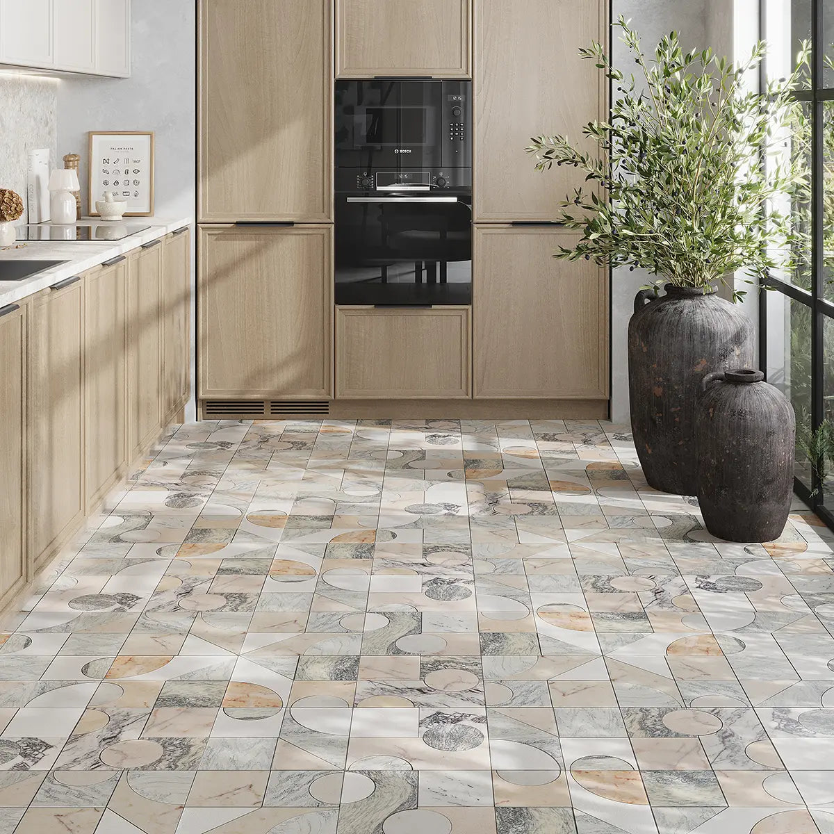 Pictoria Mod Rose Waterjet Mosaic Tile | Tile Club