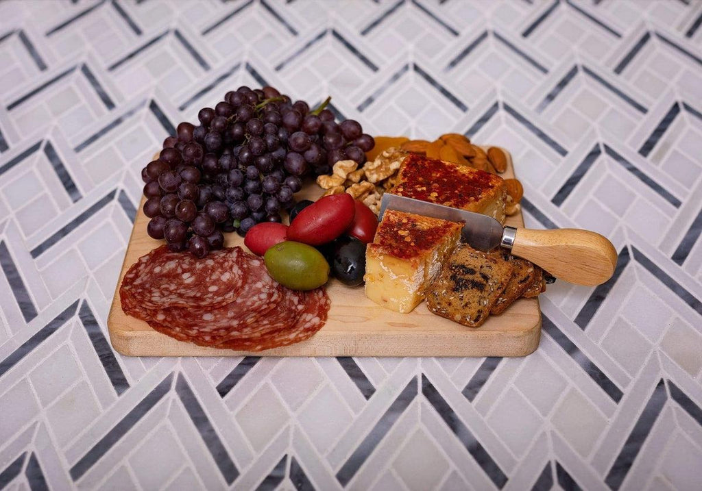 Pike Peak Thassos White & Bardiglio Marble Mosaic Tile | Arrowhead Hexagon Tile