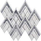 Pike Peak Thassos White & Bardiglio Marble Mosaic Tile | Position1
