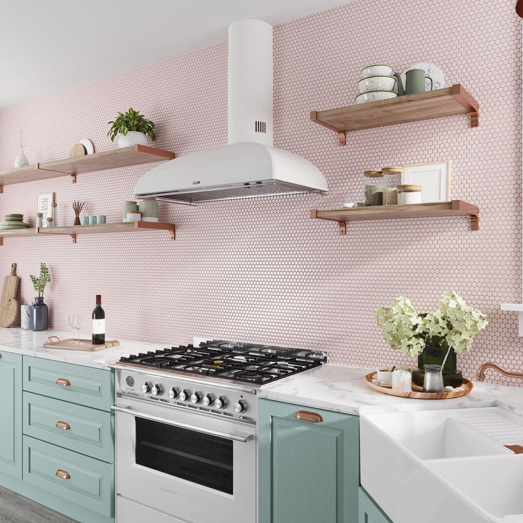 Pink Buttons Porcelain Penny Round Tile | Tile Club