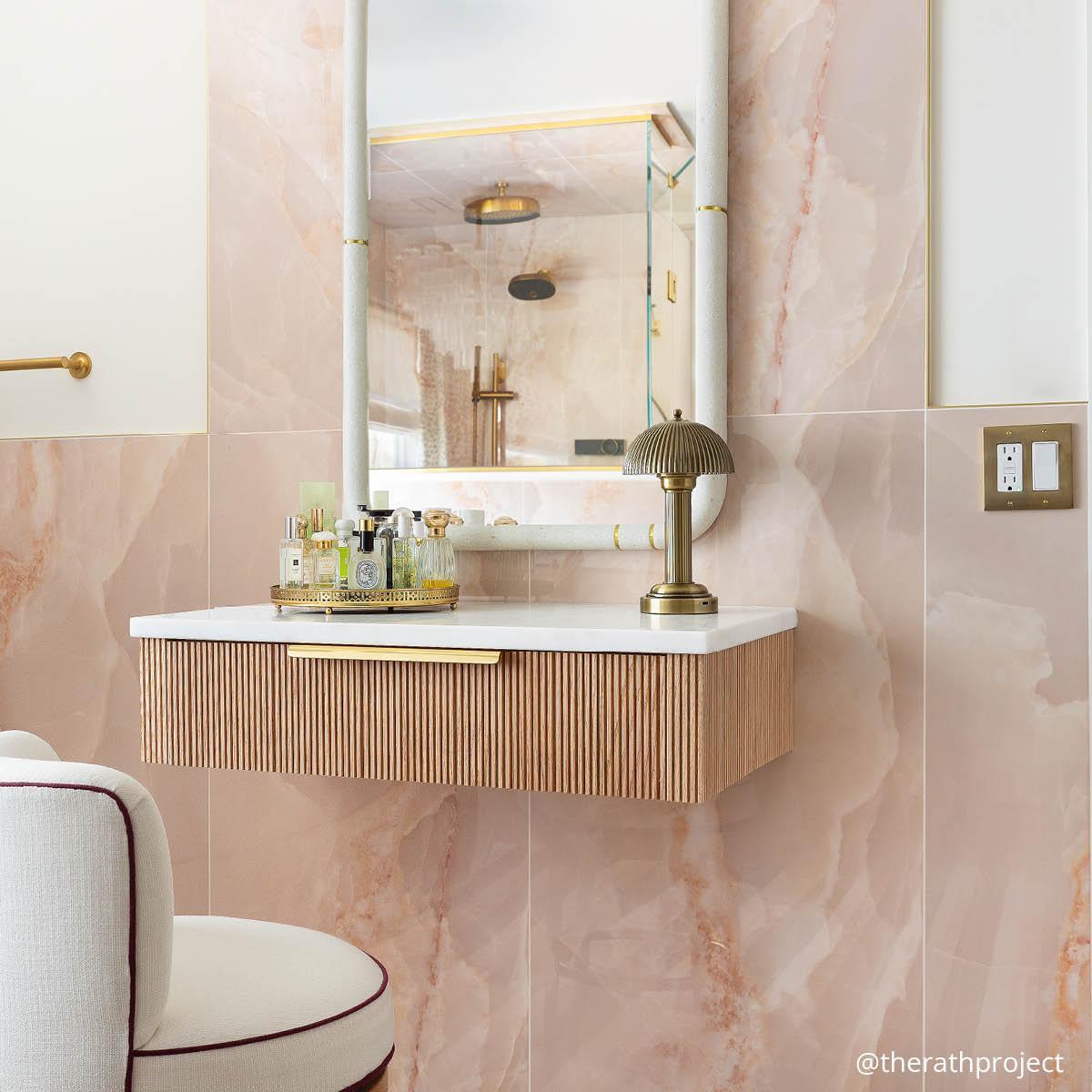 Emporio Pink Onyx Large-Format Porcelain Tile 24x48 | Tile Club
