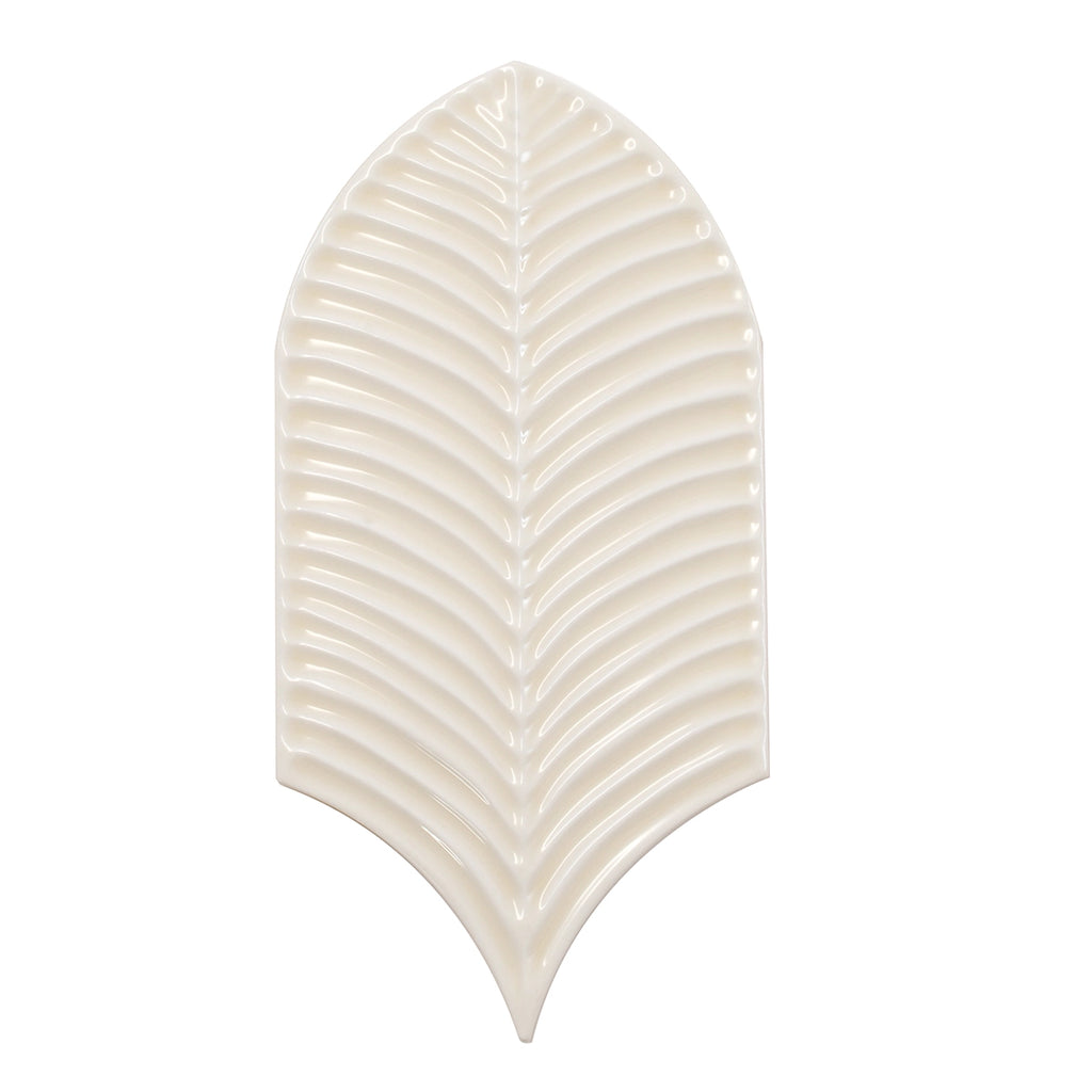 Plume Cream Feather Ceramic Tile | Tile Club