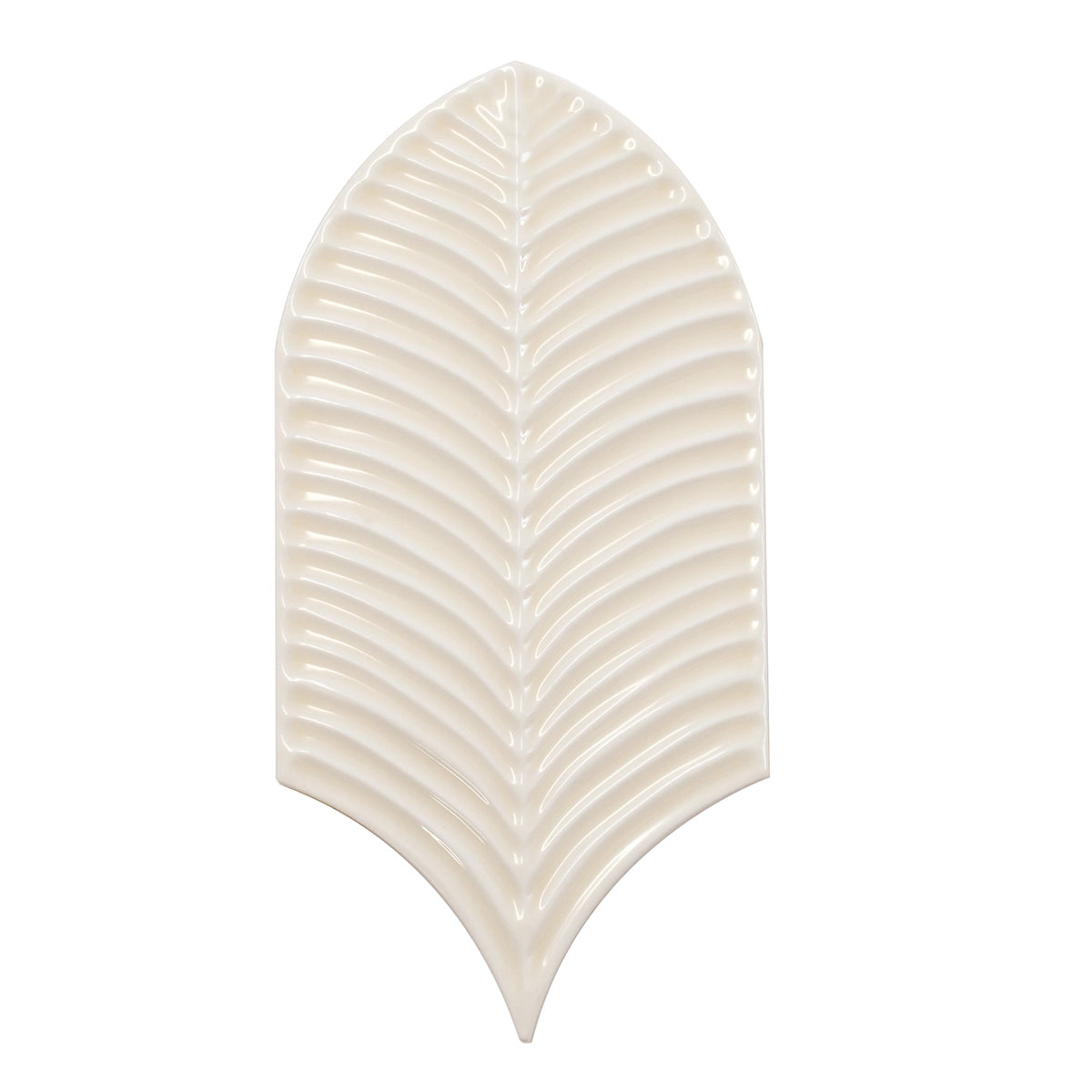 Plume Cream Feather Ceramic Tile | Tile Club