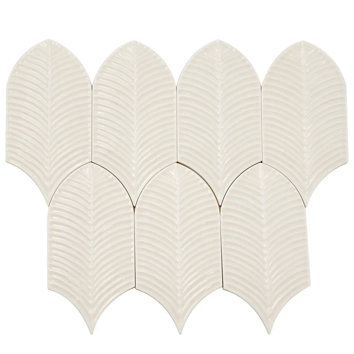 Plume Cream Feather Ceramic Tile | Tile Club