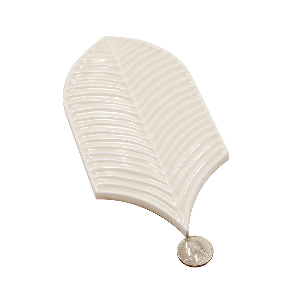 Plume Cream Feather Ceramic Tile | Tile Club