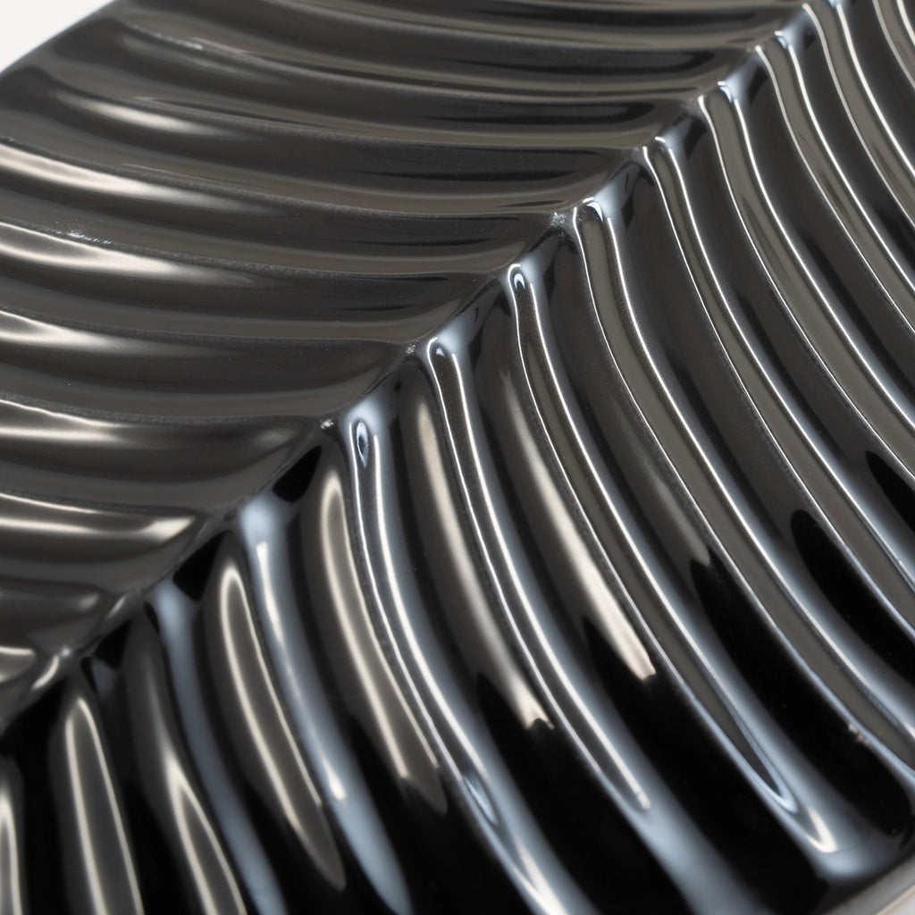 Plume Black Feather Ceramic Tile | Tile Club