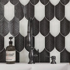 Plume Crystal Crackle Feather Ceramic Tile | Tile Club