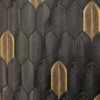 Plume Black Feather Ceramic Tile | Tile Club