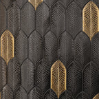 Plume Metallic Gold Feather Ceramic Tile | Tile Club