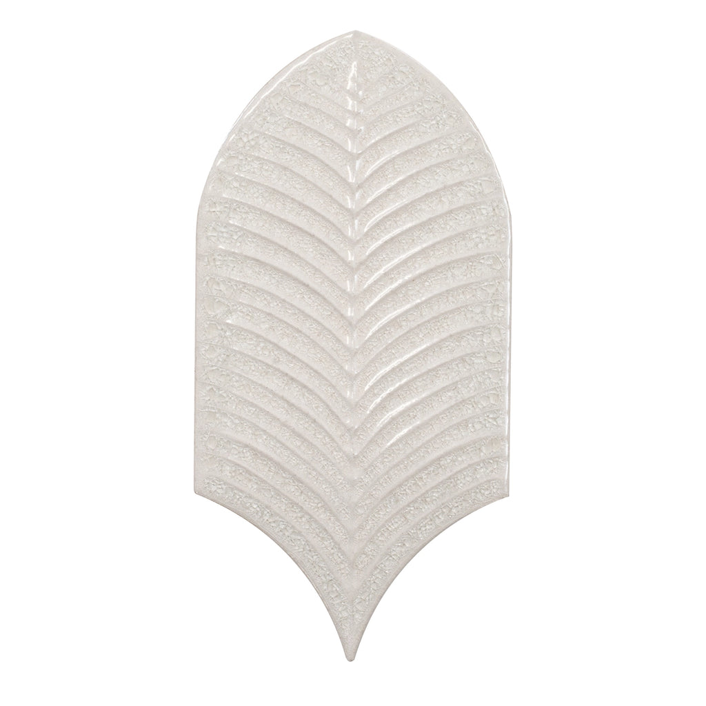 Plume Crystal Crackle Feather Ceramic Tile | Tile Club