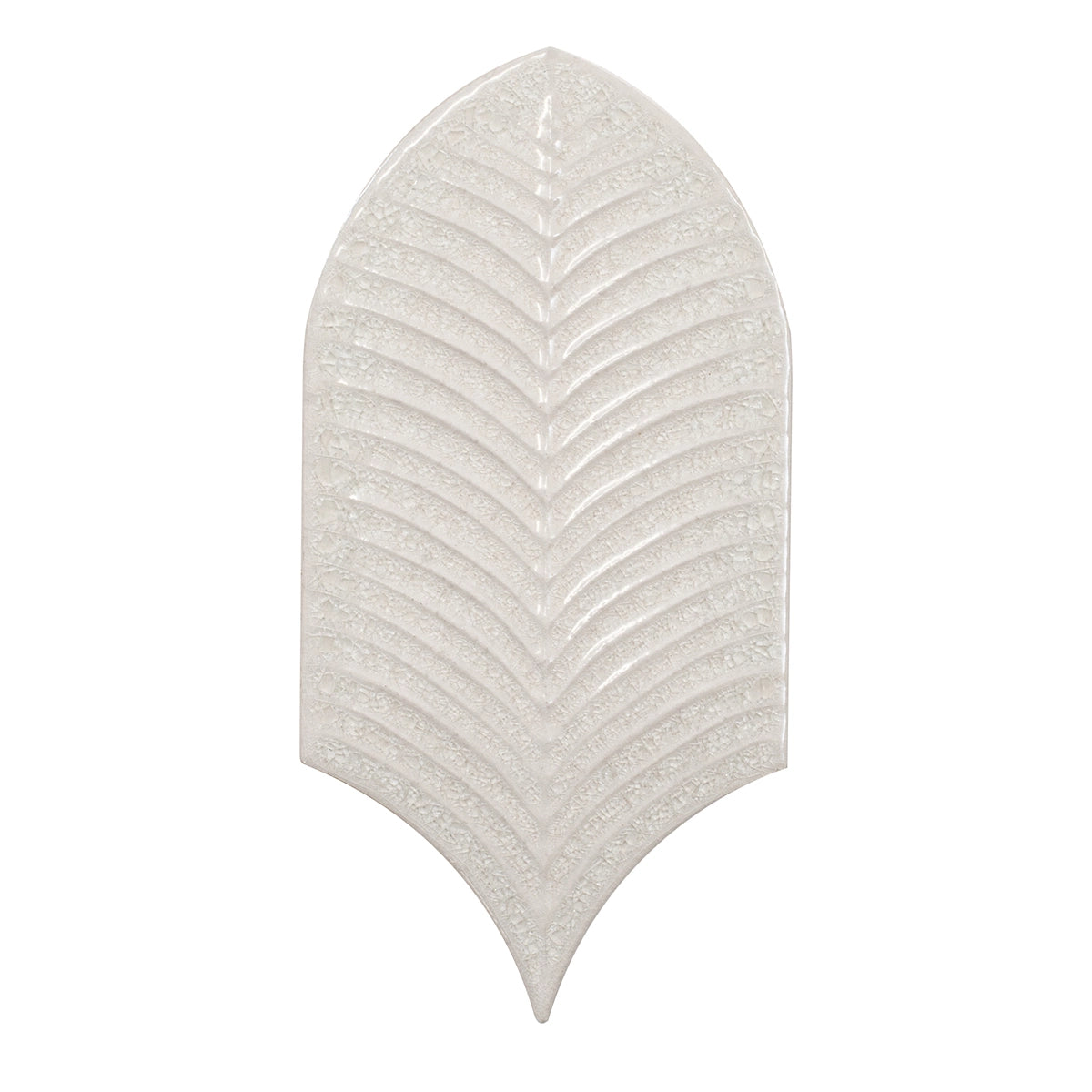 Plume Crystal Crackle Feather Ceramic Tile | Tile Club