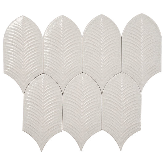Plume Crystal Crackle Feather Ceramic Tile | Tile Club