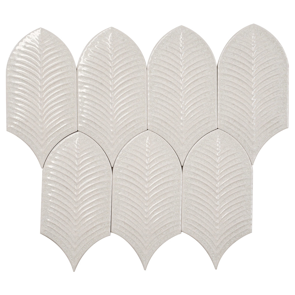 Plume Crystal Crackle Feather Ceramic Tile | Tile Club