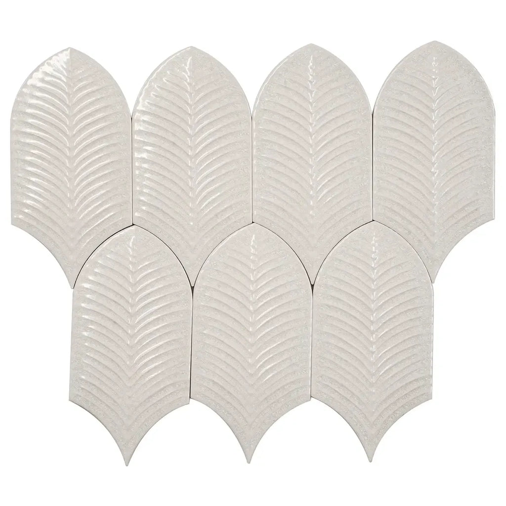 Plume Crystal Crackle Feather Ceramic Tile | Tile Club