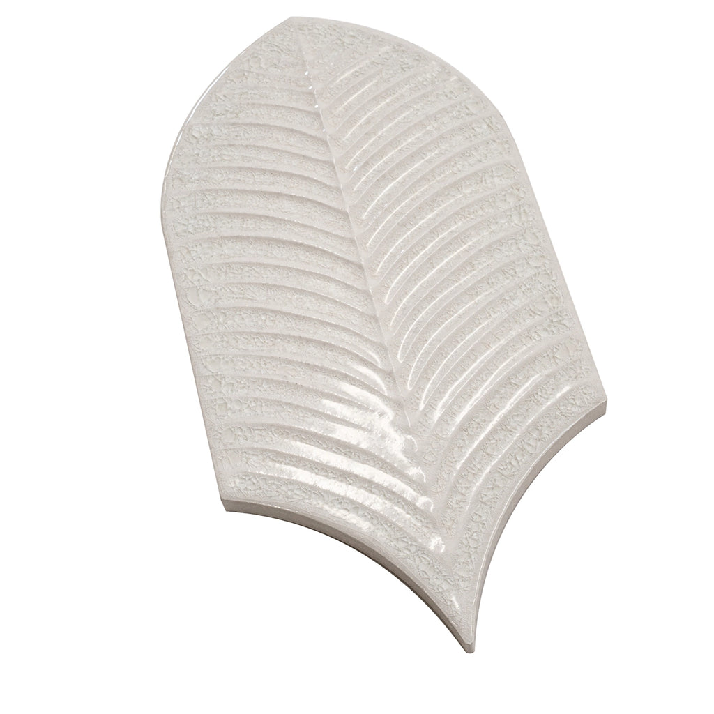 Plume Crystal Crackle Feather Ceramic Tile | Tile Club