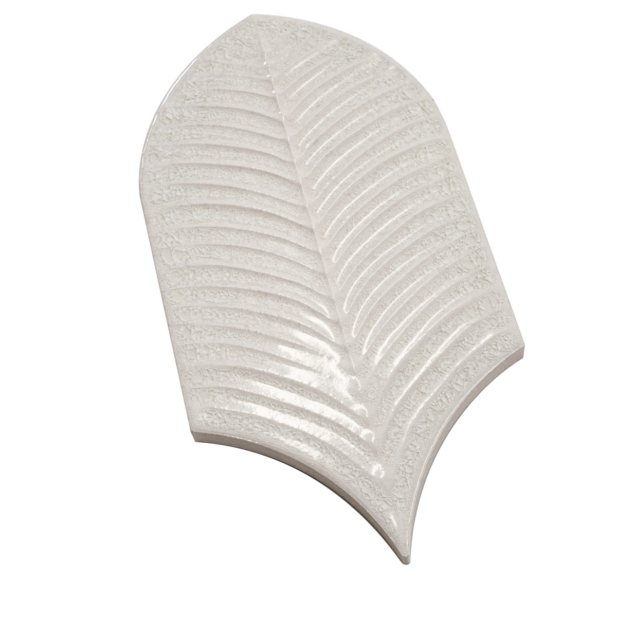 Plume Crystal Crackle Feather Ceramic Tile | Tile Club