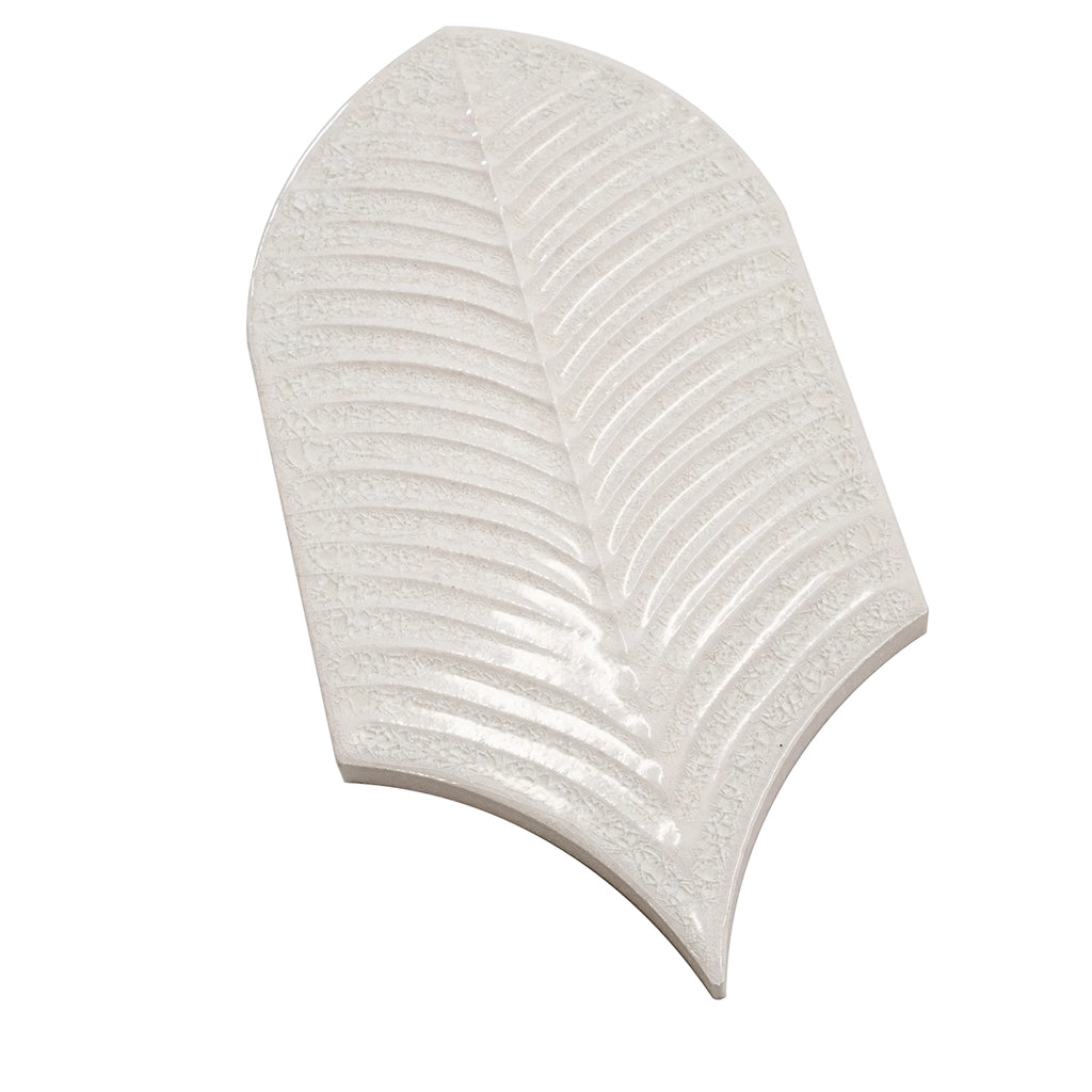 Plume Crystal Crackle Feather Ceramic Tile | Tile Club