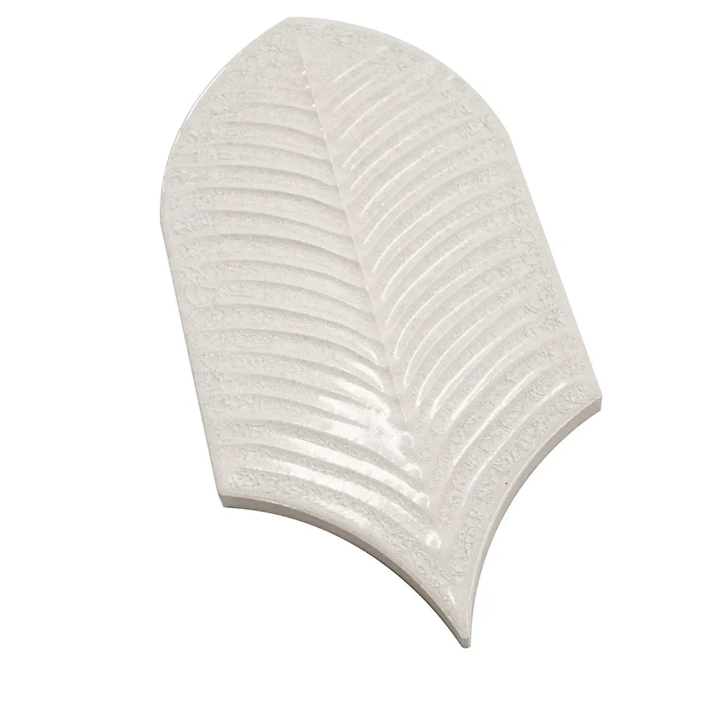 Plume Crystal Crackle Feather Ceramic Tile | Tile Club