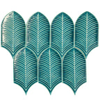 Plume Jade Ceramic Feather Tiles