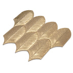Plume Metallic Gold Feather Ceramic Tile | Tile Club
