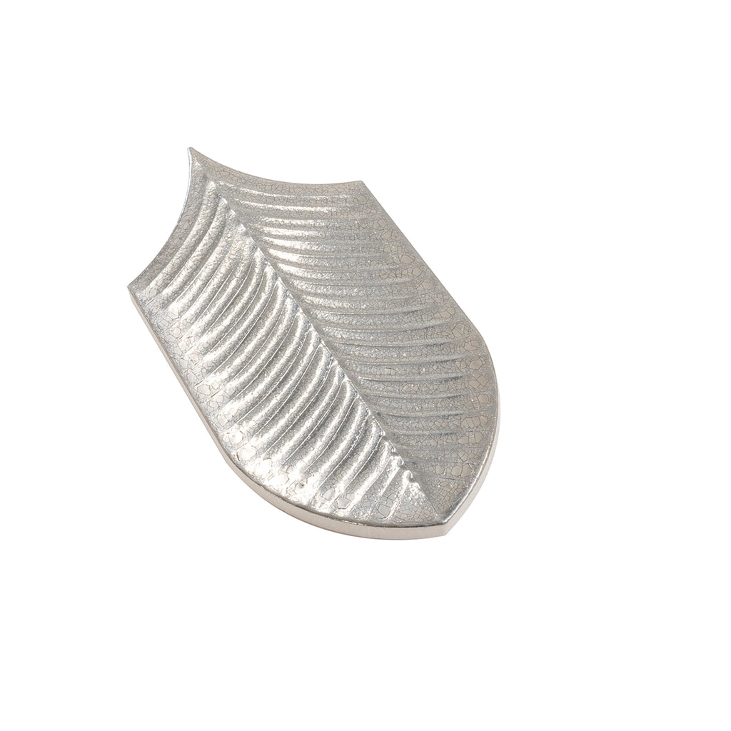 Plume Metallic Platinum Feather Ceramic Tile | Tile Club