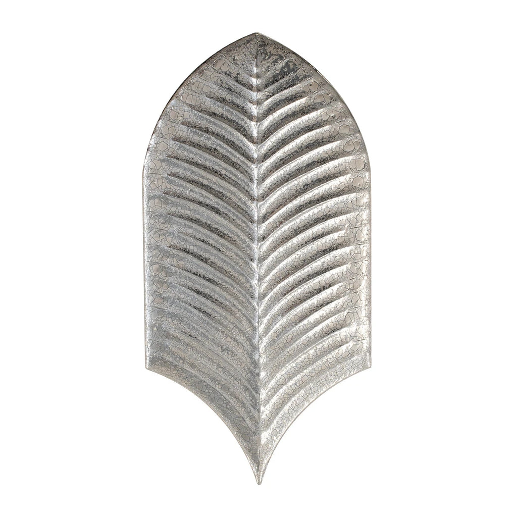 Plume Metallic Platinum Feather Ceramic Tile | Tile Club