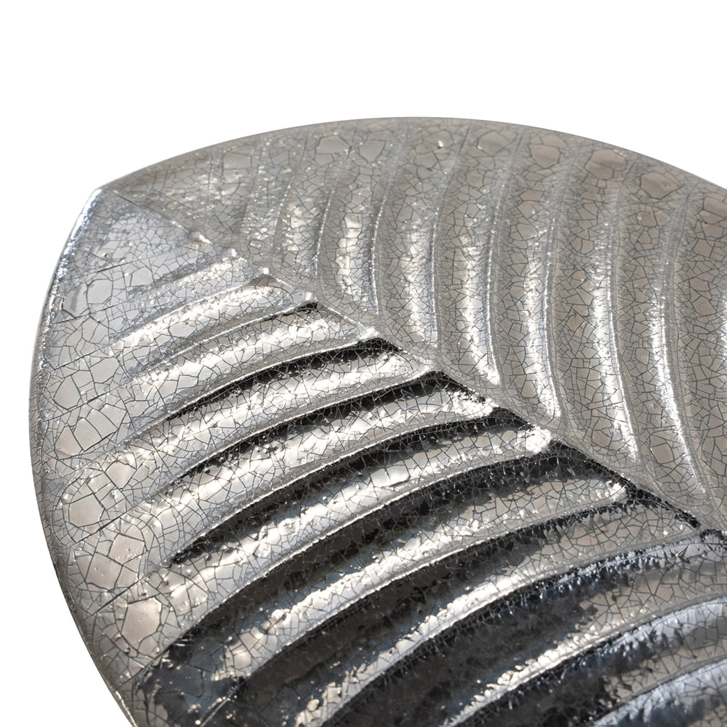 Plume Metallic Platinum Feather Ceramic Tile | Tile Club