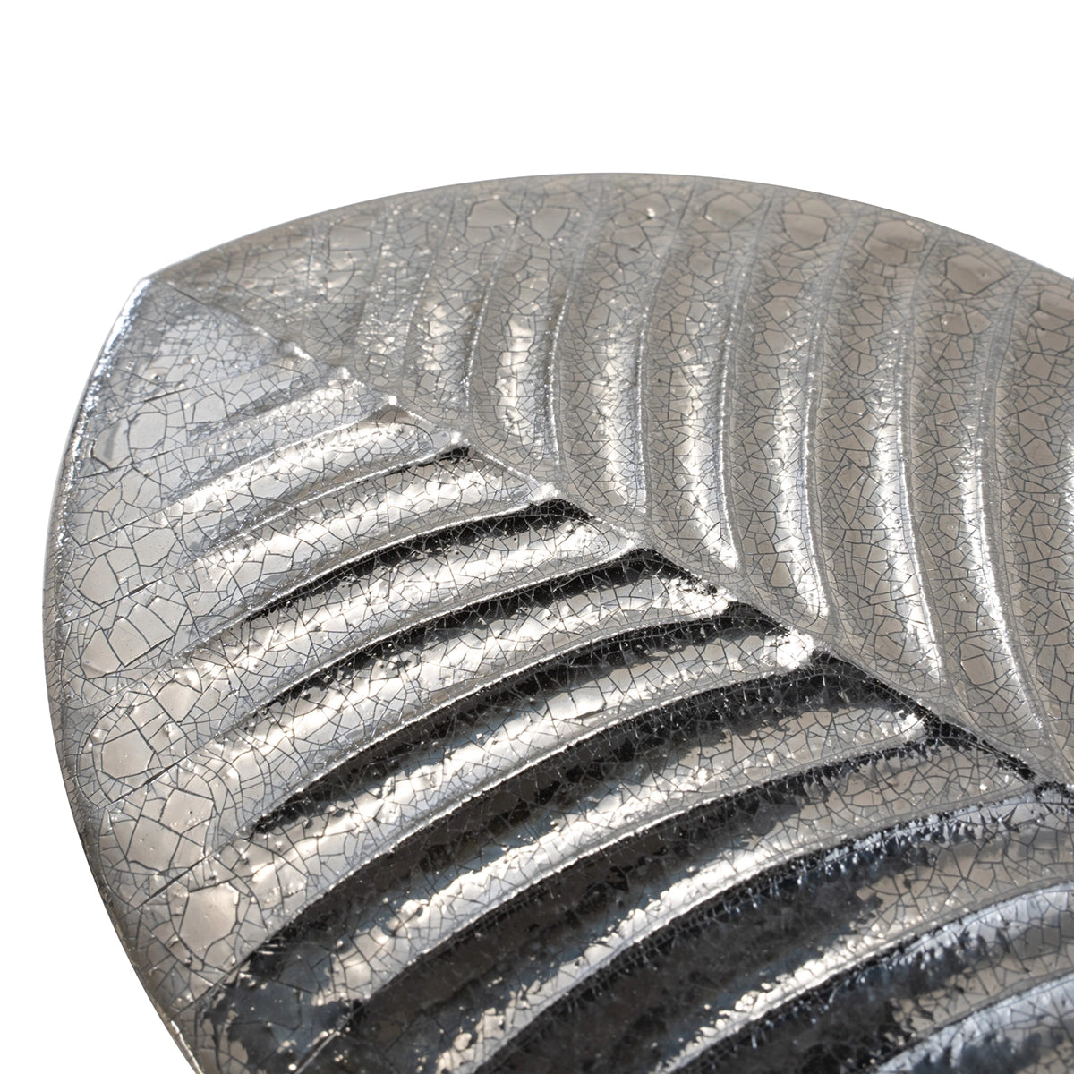 Plume Metallic Platinum Feather Ceramic Tile | Tile Club