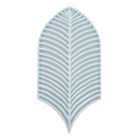 Plume Sky Blue Feather Ceramic Tile | Tile Club