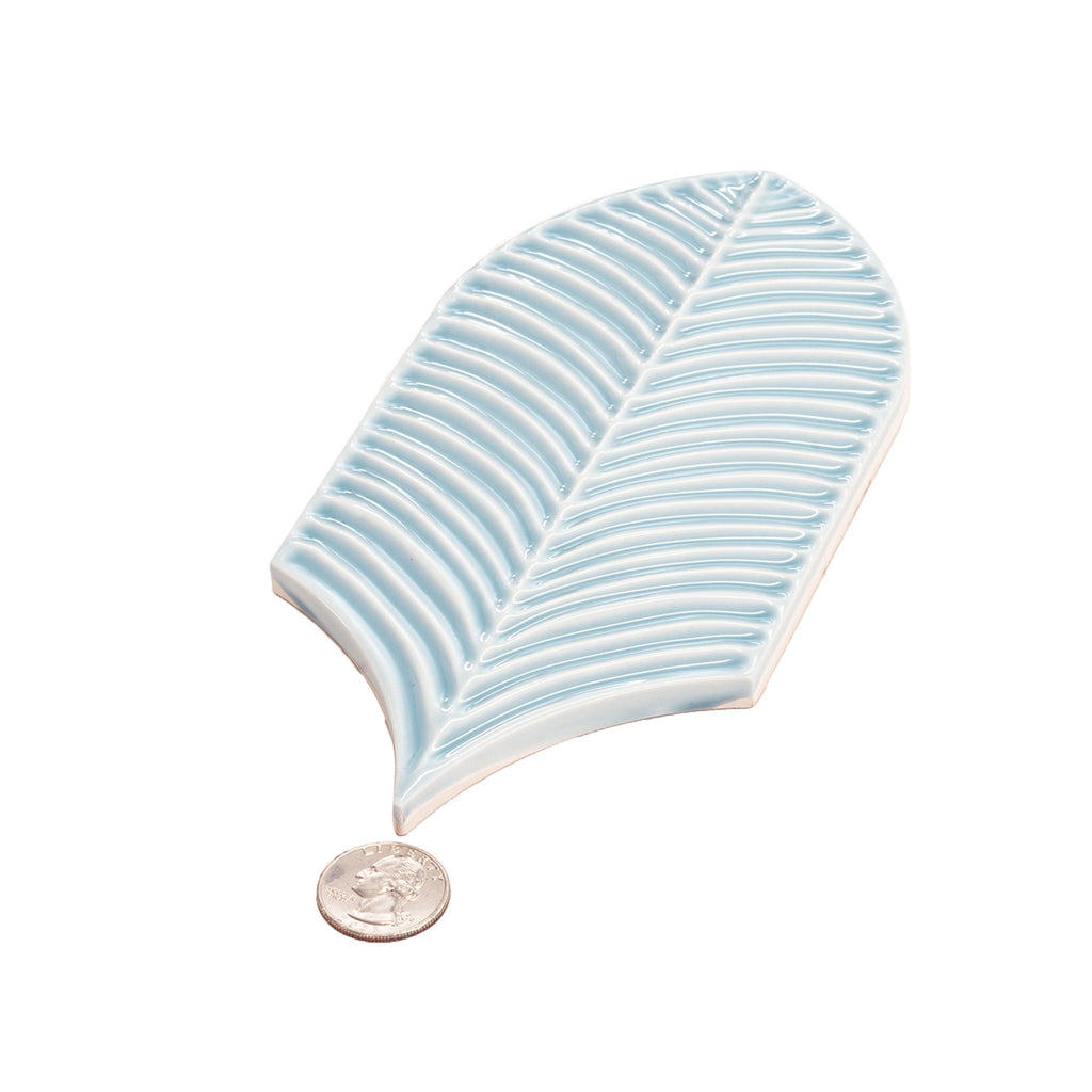 Plume Sky Blue Feather Ceramic Tile | Tile Club
