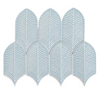Plume Sky Blue Feather Ceramic Tile | Tile Club