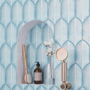 Plume Sky Blue Ceramic Tile Shower Niche