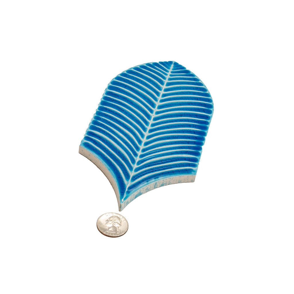 Plume Water Crackle Feather Ceramic Tile | Tile Club